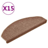 Vidaxl Stair Mats 15 St 65x24x4 cm brun semi -runde store