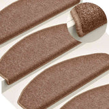 Vidaxl Stair Mats 15 St 65x24x4 cm brun semi -runde store