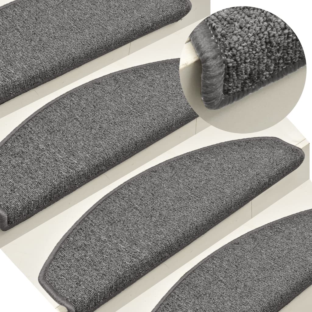 Vidaxl Stair Mats 15 St 65x24x4 cm mørkegrå halvkugle stor