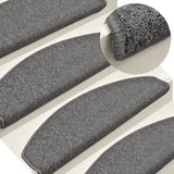 Vidaxl Stair Mats 15 St 65x24x4 cm mørkegrå halvkugle stor
