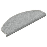 Vidaxl Stair Mats 15 St 65x24x4 cm lysegrå semi -runde store