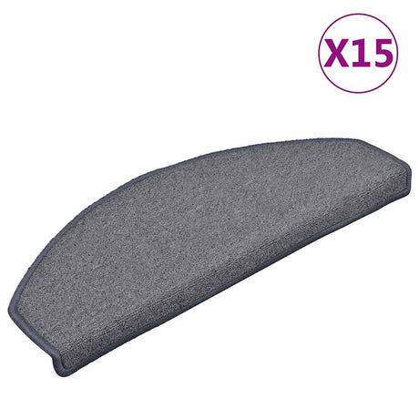 Vidaxl Stair Mats 15 St 65x24x4 cm lysegrå og blå halvkugle stor