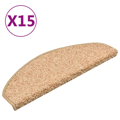 VidaXL trappemåtter 15 stk 65x21x4 cm guld halvcirkelformet stor