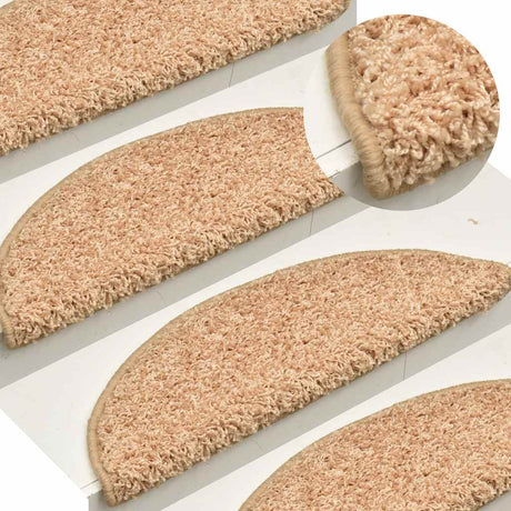 VidaXL trappemåtter 15 stk 65x21x4 cm guld halvcirkelformet stor