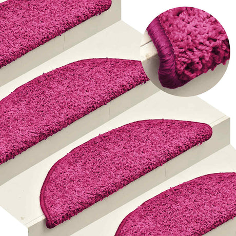 VidaXL trappemåtter 15 stk 56x17x3 cm pink halvrund