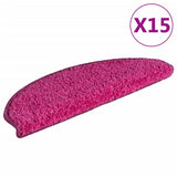 Vidaxx trappemåtter 15 stk 65x21x4 cm pink halvrund stor