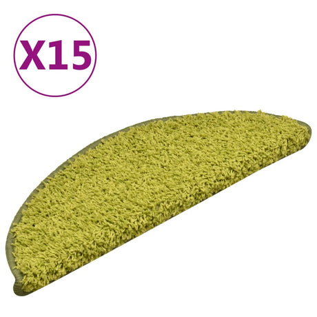 Vidaxl Stair Mats 15 pcs 56x17x3 cm grøn