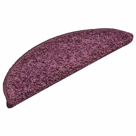 Vidaxx trappemåtter 15 stk 56x17x3 cm mørk lilla halvcirkelformet