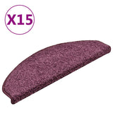 Vidaxx trappemåtter 15 stk 65x21x4 cm mørk lilla halvcirkelformet stor