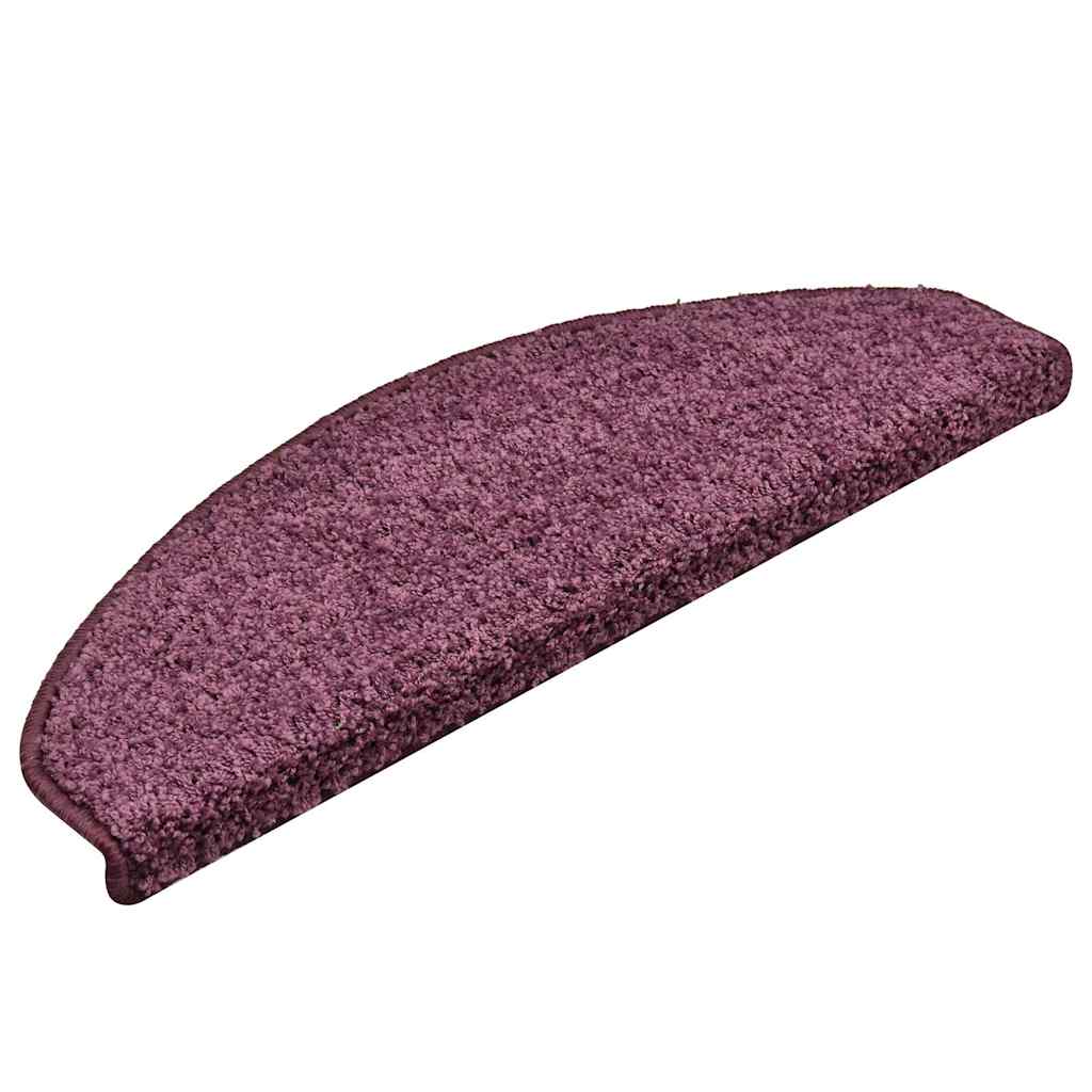 Vidaxx trappemåtter 15 stk 65x21x4 cm mørk lilla halvcirkelformet stor