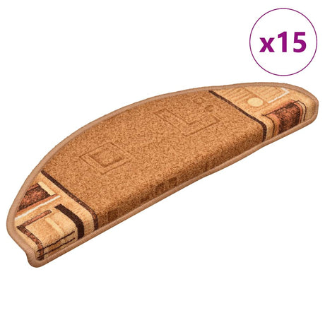 Vidaxl Stair Mats Self -fast 15 st 65x21x4 cm beige