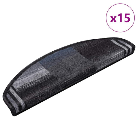 Vidaxl Stair Mats Self -fast 15 st 65x21x4 cm sort og grå