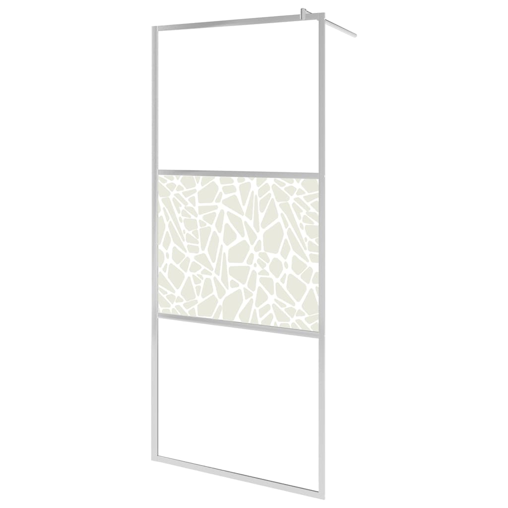 Vidaxl walk-in brusevæg med et stenmønster 100x195 cm ESG glas