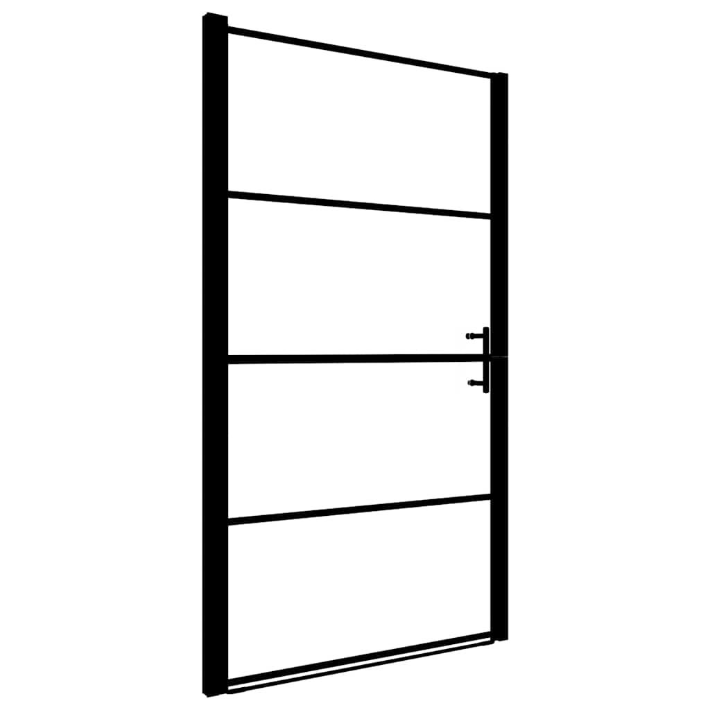 Vidaxl brusedørmåtte 81x195 cm hærdet glas sort