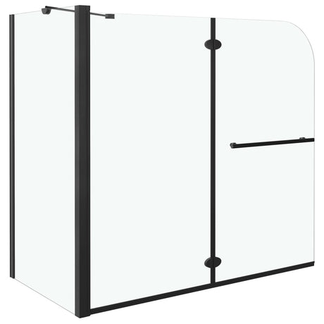 Vidaxl brusebad foldning væg 120x68x130 cm esg sort