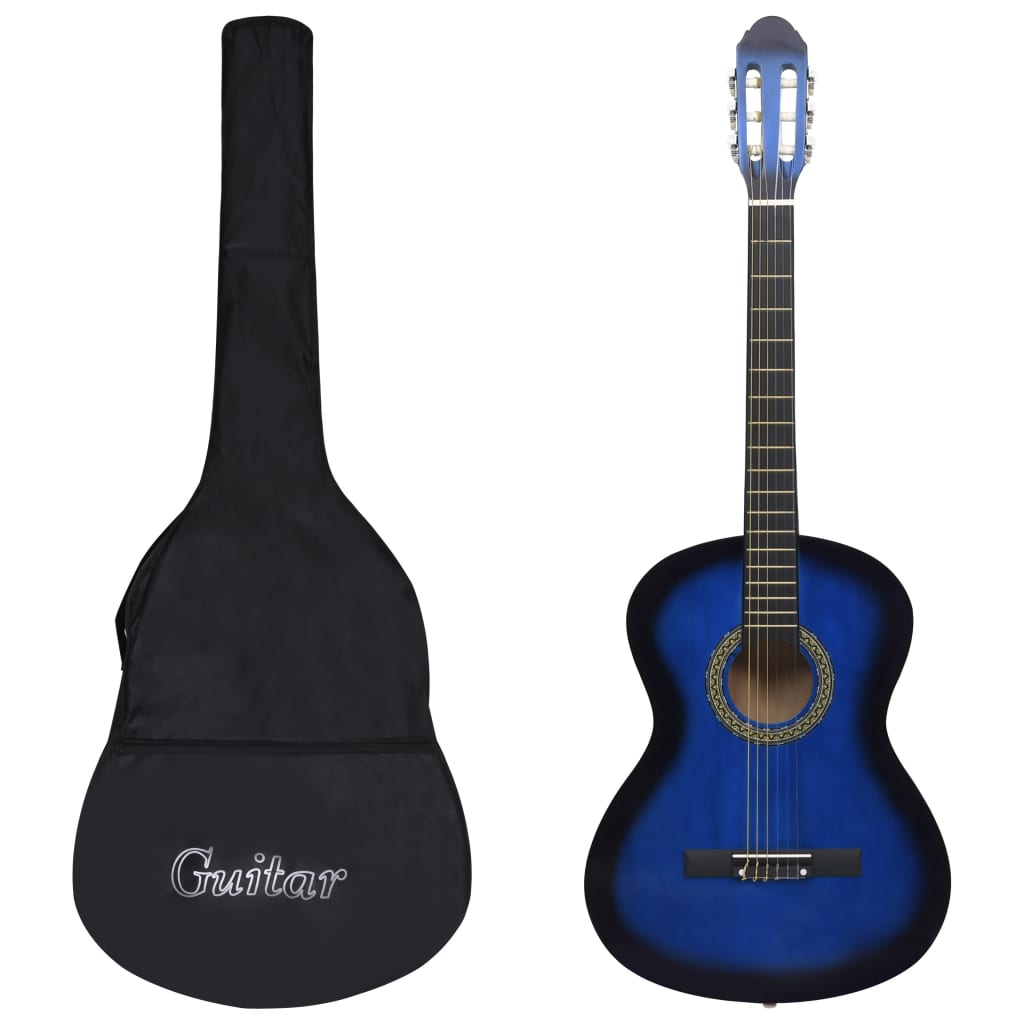Vidaxl klassisk guitar begynder med taske 4 4 39 blå