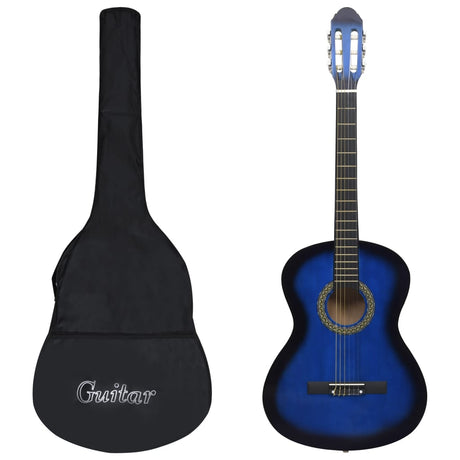 Vidaxl klassisk guitar begynder med taske 4 4 39 blå