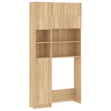 Vidaxl Washing Machine Cupboard Set Processed Wood Sonoma Oak -farvet