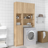 Vidaxl Washing Machine Cupboard Set Processed Wood Sonoma Oak -farvet