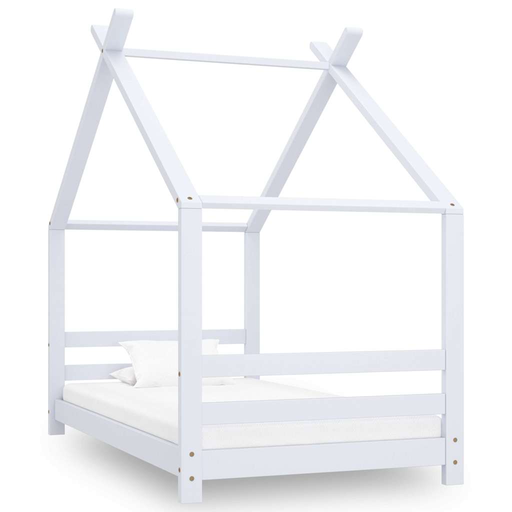 Vidaxl kinderbedframe massief grenenhout wit 80x160 cm