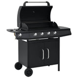 Vidaxl gasbarbecue 4+1 madlavningszone stål sort