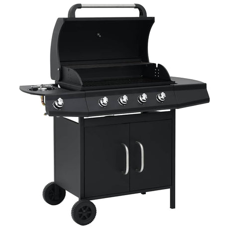 Vidaxl gasbarbecue 4+1 madlavningszone stål sort