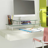 Vidaxl monitorstandaard 2-laags transparant glas