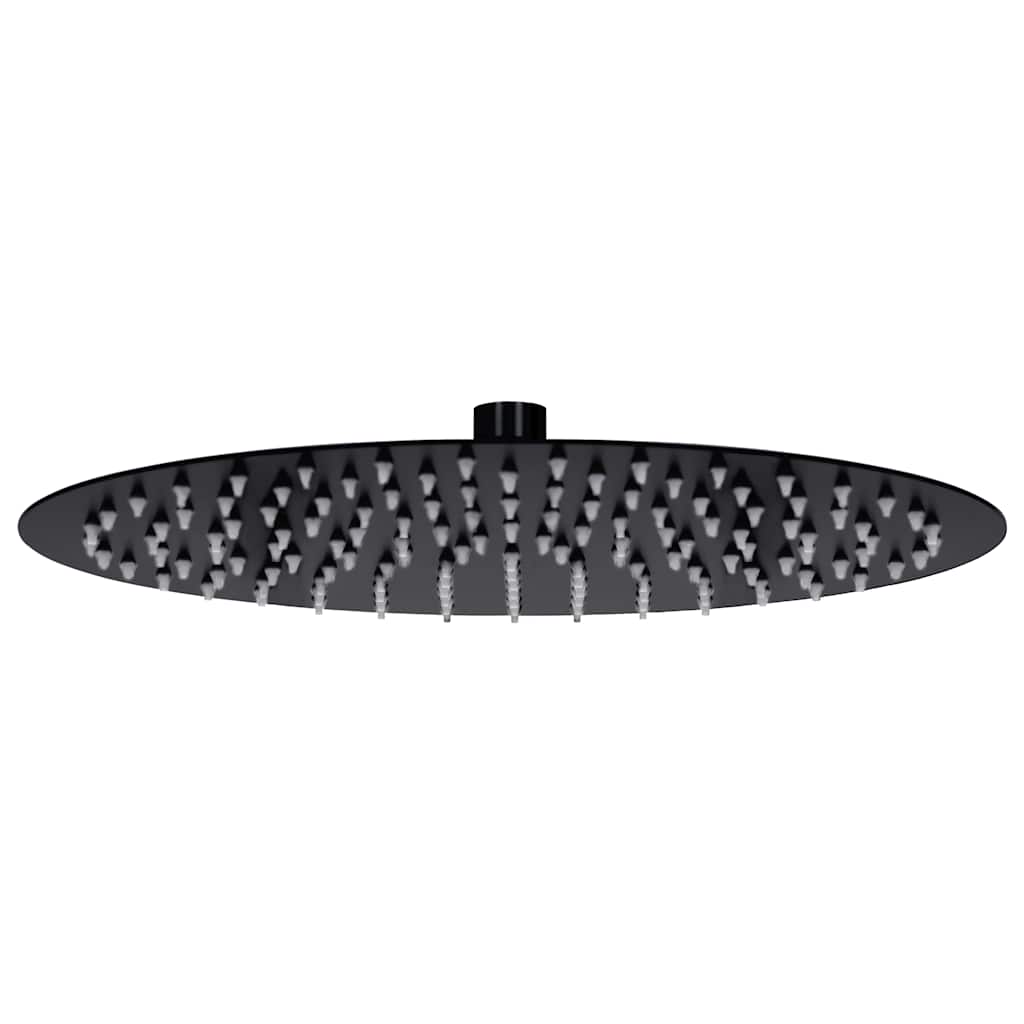VidaXL regnbrusehoved rund 30 cm rustfrit stål sort