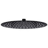VidaXL regnbrusehoved rund 30 cm rustfrit stål sort