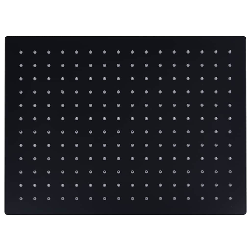 Vidaxl Rain Bruser Hoved Rektangulær 40x30 cm Rustfrit stål sort