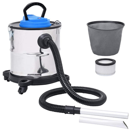 Vidaxl Ash Støvrenser med HEPA -filter 1200 W 20 L Rustfrit stål