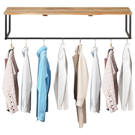 Vidaxl Coat Rack med hylde 100x35x22 cm fast acacia træ