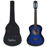Vidaxl klassisk guitar begynder med taske 3 4 36 blå