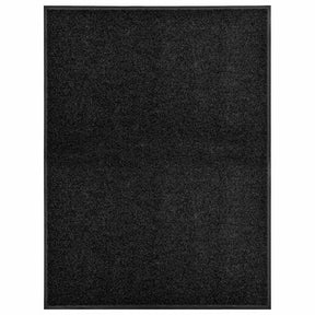 Vidaxl Doormat vaskbar 90x120 cm sort