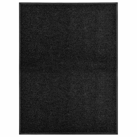 Vidaxl Doormat vaskbar 90x120 cm sort