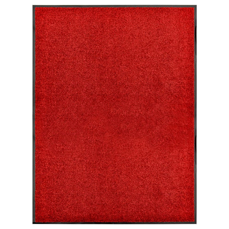 Vidaxl Doormat vaskbar 90x120 cm rød