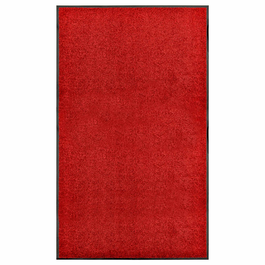 Vidaxl Doormat vaskbar 90x150 cm rød