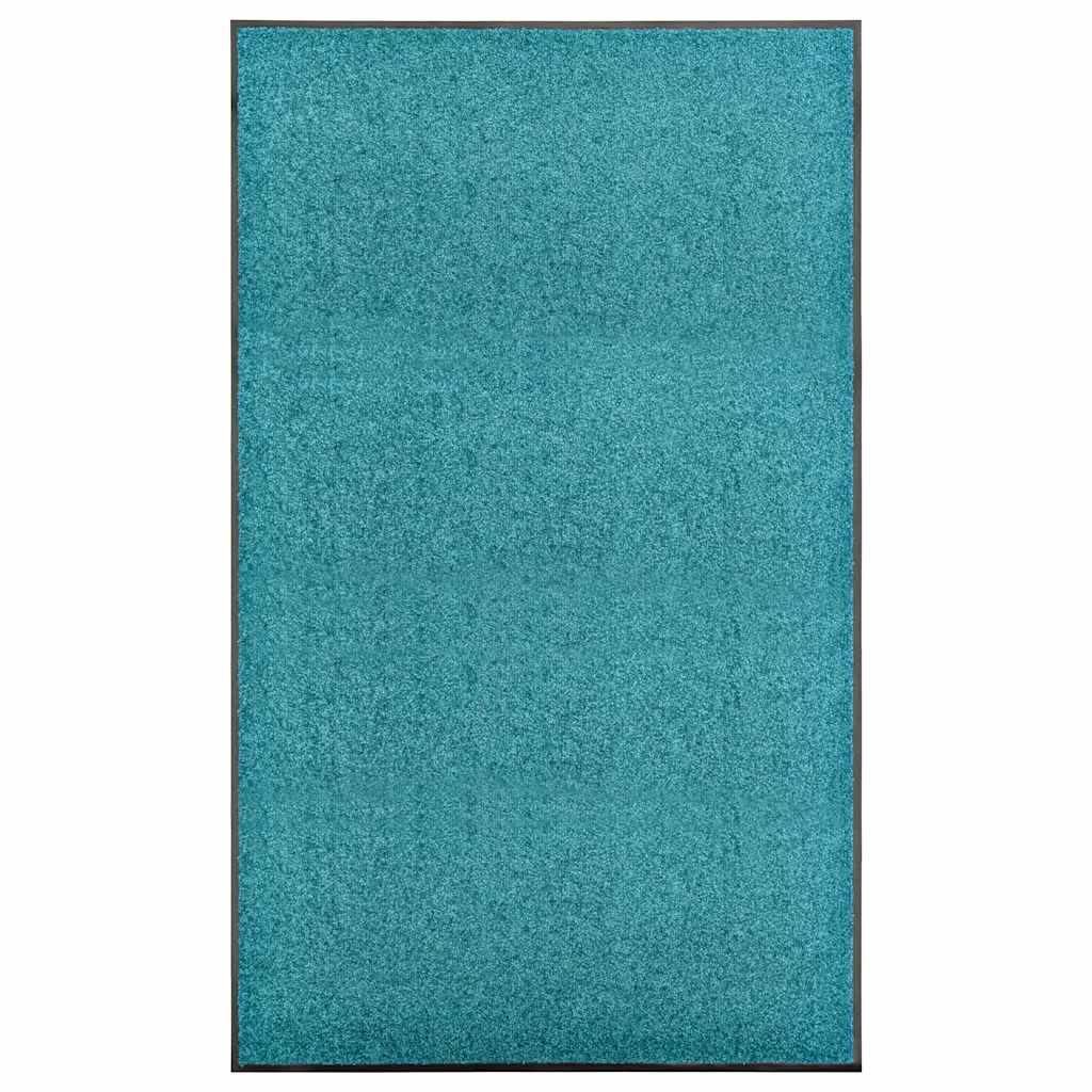 Vidaxl Doormat vaskbar 90x150 cm cyan