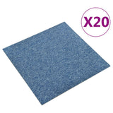 Vidaxl tæpper fliser 20 st 5 m² 50x50 cm blå
