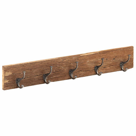 Vidaxl Wall Coat Rack med 5 kroge 100x2,5x15 cm fast genanvendt træ