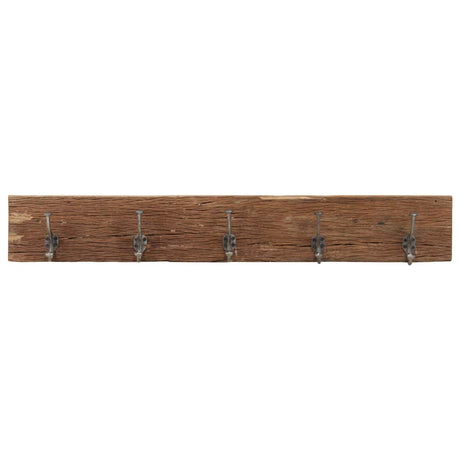 Vidaxl Wall Coat Rack med 5 kroge 100x2,5x15 cm fast genanvendt træ