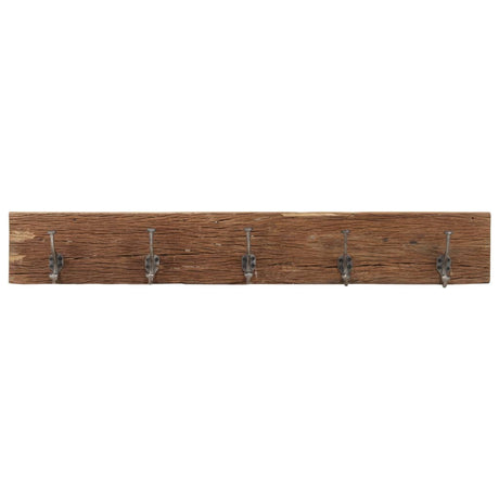 Vidaxl Wall Coat Rack med 5 kroge 100x2,5x15 cm fast genanvendt træ
