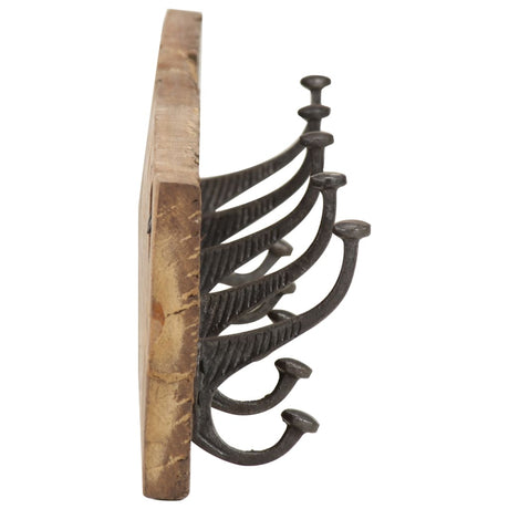 Vidaxl Wall Coat Rack med 5 kroge 100x2,5x15 cm fast genanvendt træ