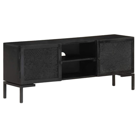 Vidaxl tv-meubel 115x30x46 cm massief mangohout zwart