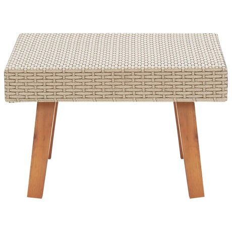 Vidaxl tuintafel poly rattan beige