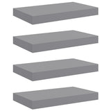 Vidaxl wandschappen zwevend 4 st 40x23x3,8 cm mdf grijs