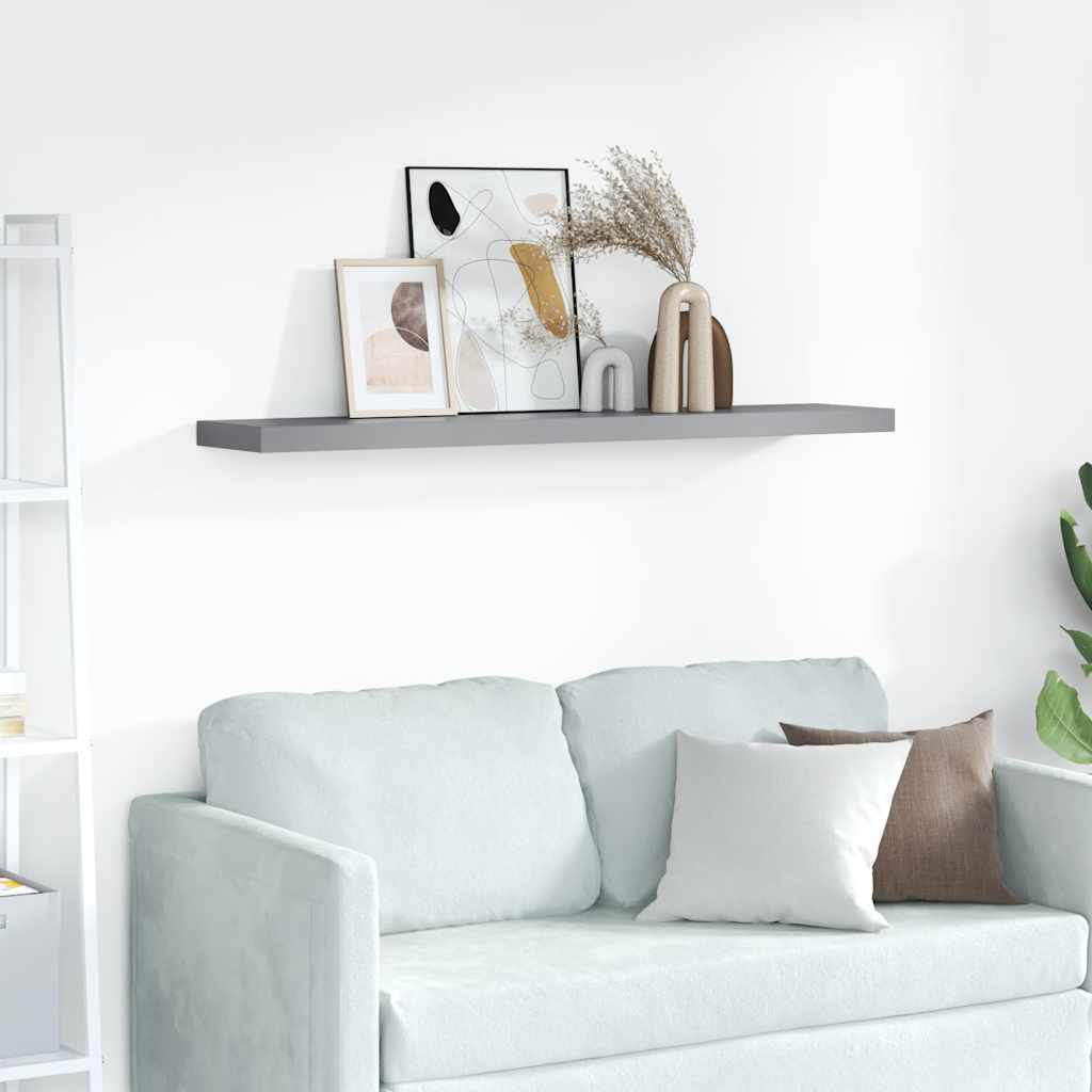 Vidaxl wandschap zwevend 120x23,5x3,8 cm mdf grijs