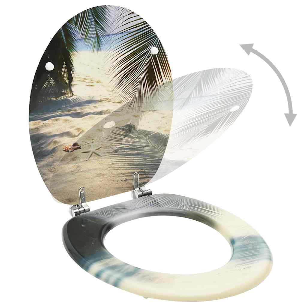 Vidaxl toiletsæder med låg 2 stk strand mdf