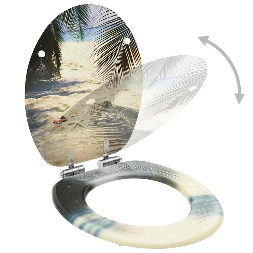 VidaXL toiletsæder med soft-close låg 2 stk strand MDF