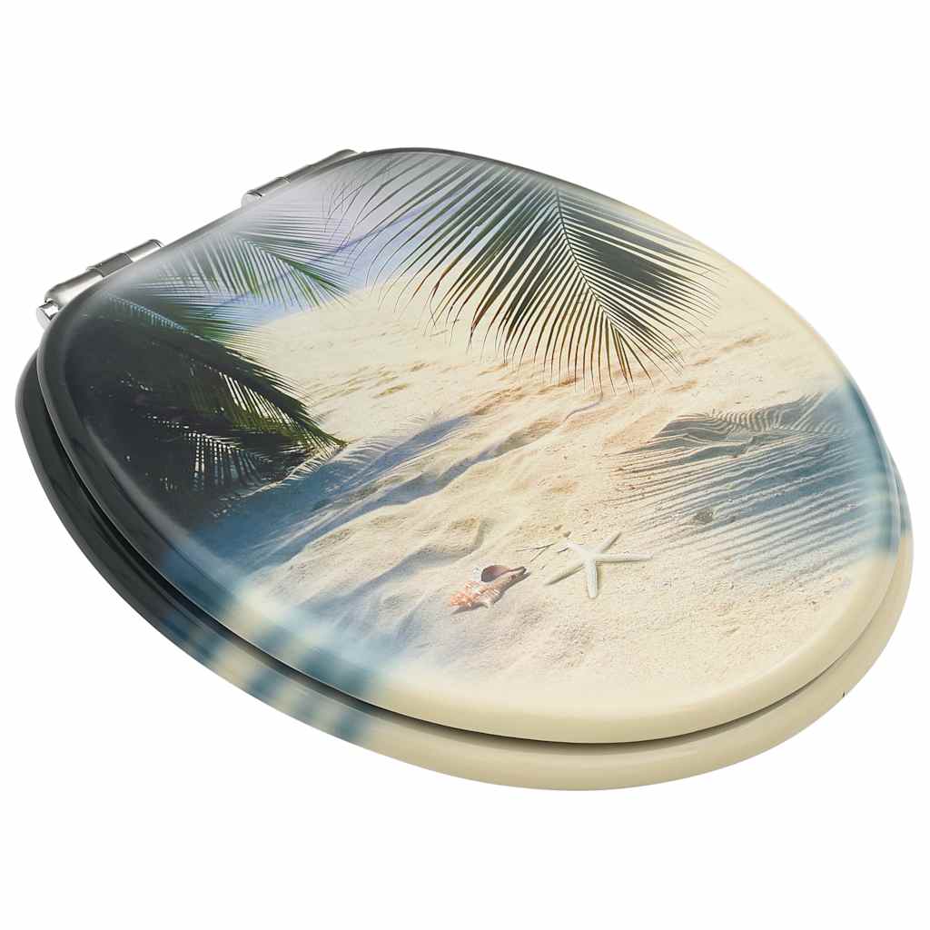 VidaXL toiletsæder med soft-close låg 2 stk strand MDF
